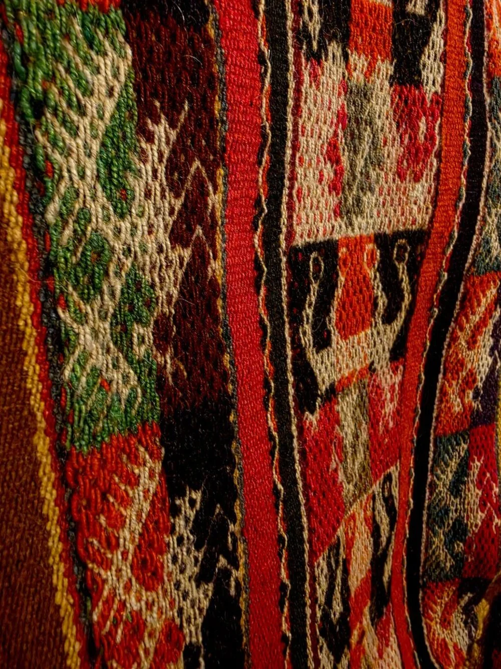 Vintage Peruvian Andean Textile – Pre-Columbian Inspired Woven Wall Art